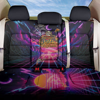 Retro Raccoon Eating Pizza Back Car Seat Cover 80s Synthwave Pizza Arcade Neon Gaming Aesthetic