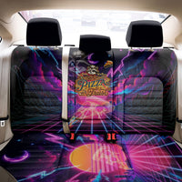 Retro Raccoon Eating Pizza Back Car Seat Cover 80s Synthwave Pizza Arcade Neon Gaming Aesthetic