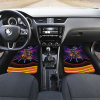 Retro Raccoon Eating Pizza Car Mats 80s Synthwave Pizza Arcade Neon Gaming Aesthetic