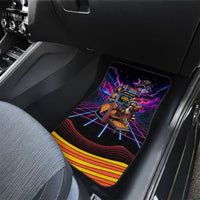Retro Raccoon Eating Pizza Car Mats 80s Synthwave Pizza Arcade Neon Gaming Aesthetic