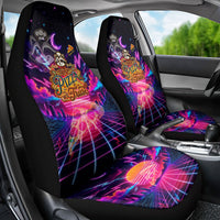 Retro Raccoon Eating Pizza Car Seat Cover 80s Synthwave Pizza Arcade Neon Gaming Aesthetic