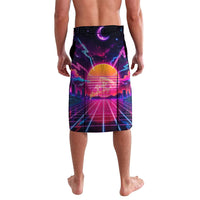 Retro Raccoon Eating Pizza Lavalava 80s Synthwave Pizza Arcade Neon Gaming Aesthetic