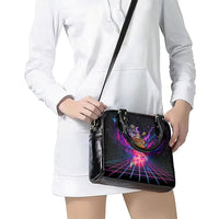 Retro Raccoon Eating Pizza Shoulder Handbag 80s Synthwave Pizza Arcade Neon Gaming Aesthetic