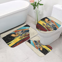Skateboarding Raccoon Eating Pizza Bathroom Set Retro Cartoon Skating Claw Rip Grunge Aesthetic