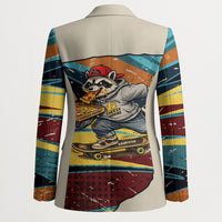 Skateboarding Raccoon Eating Pizza Blazer Retro Cartoon Skating Claw Rip Grunge Aesthetic