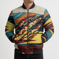 Skateboarding Raccoon Eating Pizza Bomber Puffer Jacket Retro Cartoon Skating Claw Rip Grunge Aesthetic