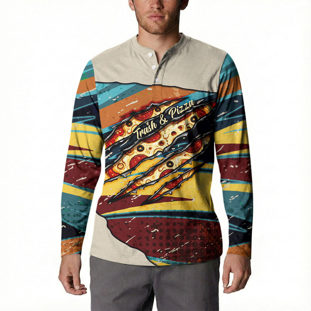 Skateboarding Raccoon Eating Pizza Button Sweatshirt Retro Cartoon Skating Claw Rip Grunge Aesthetic