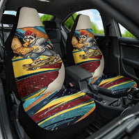 Skateboarding Raccoon Eating Pizza Car Seat Cover Retro Cartoon Skating Claw Rip Grunge Aesthetic