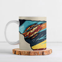 Skateboarding Raccoon Eating Pizza Ceramic Mug Retro Cartoon Skating Claw Rip Grunge Aesthetic