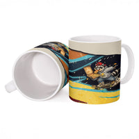 Skateboarding Raccoon Eating Pizza Ceramic Mug Retro Cartoon Skating Claw Rip Grunge Aesthetic
