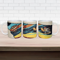 Skateboarding Raccoon Eating Pizza Ceramic Mug Retro Cartoon Skating Claw Rip Grunge Aesthetic