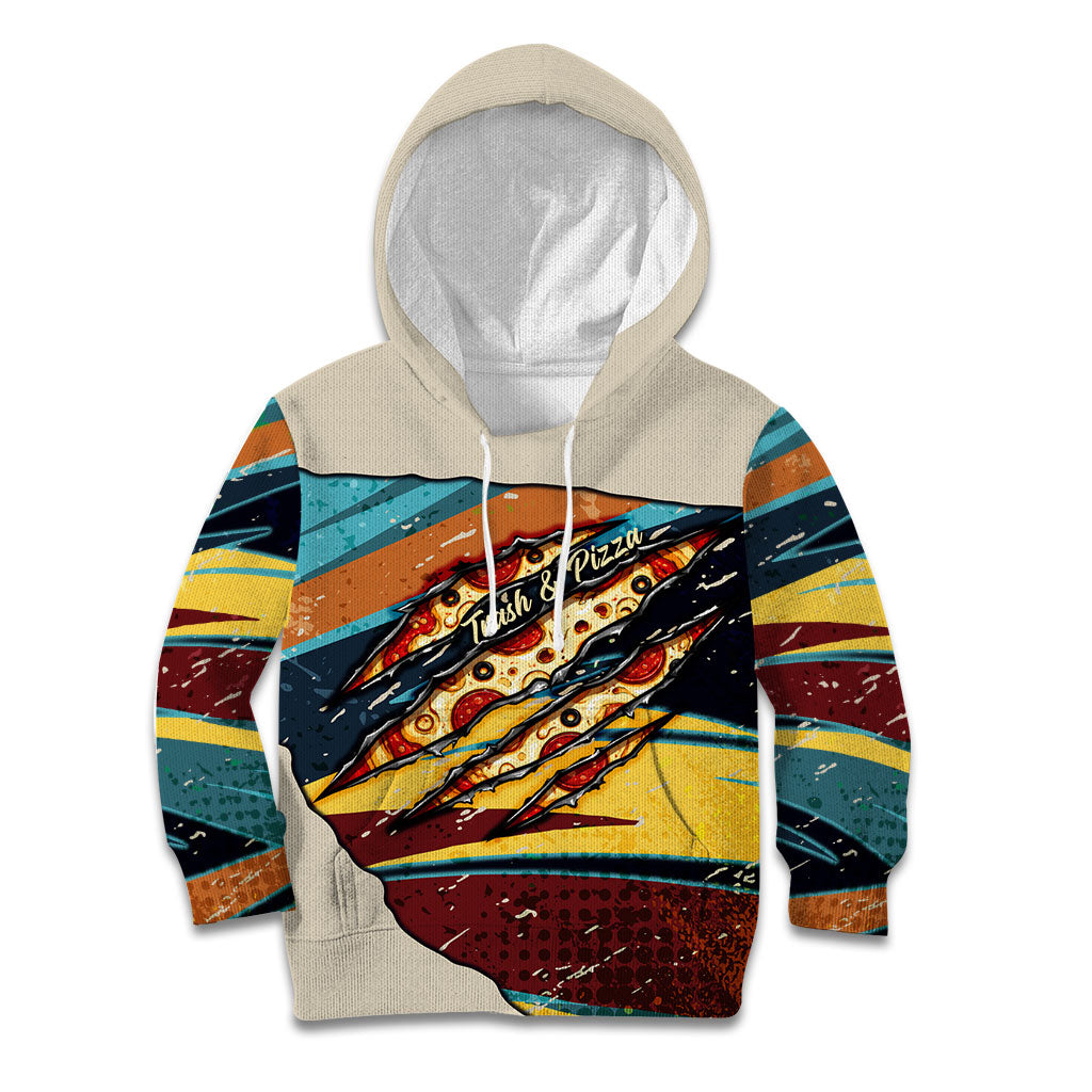 Skateboarding Raccoon Eating Pizza Kid Hoodie Retro Cartoon Skating Claw Rip Grunge Aesthetic