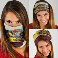 Skateboarding Raccoon Eating Pizza Neck Gaiter Retro Cartoon Skating Claw Rip Grunge Aesthetic