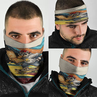 Skateboarding Raccoon Eating Pizza Neck Gaiter Retro Cartoon Skating Claw Rip Grunge Aesthetic