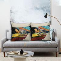 Skateboarding Raccoon Eating Pizza Pillow Cover Retro Cartoon Skating Claw Rip Grunge Aesthetic