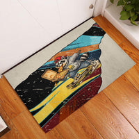 Skateboarding Raccoon Eating Pizza Rubber Doormat Retro Cartoon Skating Claw Rip Grunge Aesthetic