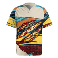 Skateboarding Raccoon Eating Pizza Rugby Jersey Retro Cartoon Skating Claw Rip Grunge Aesthetic