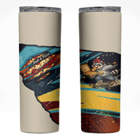 Skateboarding Raccoon Eating Pizza Skinny Tumbler Retro Cartoon Skating Claw Rip Grunge Aesthetic