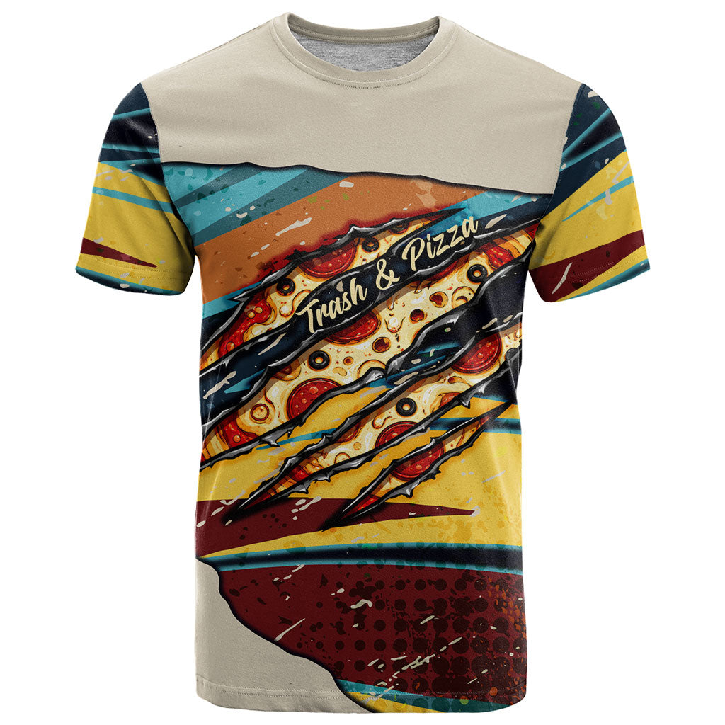 Skateboarding Raccoon Eating Pizza T Shirt Retro Cartoon Skating Claw Rip Grunge Aesthetic