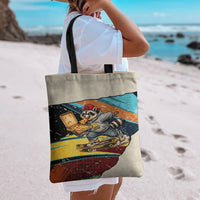 Skateboarding Raccoon Eating Pizza Tote Bag Retro Cartoon Skating Claw Rip Grunge Aesthetic