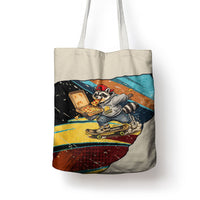 Skateboarding Raccoon Eating Pizza Tote Bag Retro Cartoon Skating Claw Rip Grunge Aesthetic