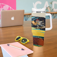 Skateboarding Raccoon Eating Pizza Tumbler With Handle Retro Cartoon Skating Claw Rip Grunge Aesthetic