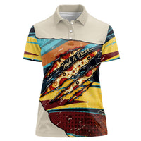 Skateboarding Raccoon Eating Pizza Women Polo Shirt Retro Cartoon Skating Claw Rip Grunge Aesthetic