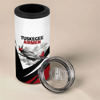 Personalized Tuskegee Airmen 4 in 1 Can Cooler Tumbler Red Tails P-51 Mustang WWII Aviation Never Quit