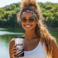 Personalized Tuskegee Airmen 4 in 1 Can Cooler Tumbler Red Tails P-51 Mustang WWII Aviation Never Quit