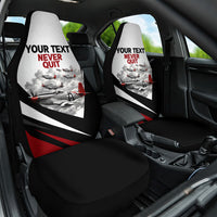 Personalized Tuskegee Airmen Car Seat Cover Red Tails P-51 Mustang WWII Aviation Never Quit