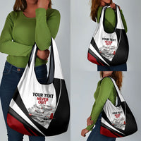Personalized Tuskegee Airmen Grocery Bag Red Tails P-51 Mustang WWII Aviation Never Quit