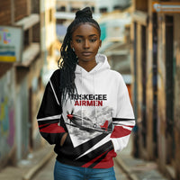 Personalized Tuskegee Airmen Hoodie Red Tails P-51 Mustang WWII Aviation Never Quit