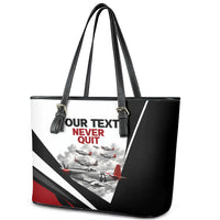Personalized Tuskegee Airmen Leather Tote Bag Red Tails P-51 Mustang WWII Aviation Never Quit