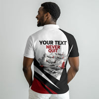 Personalized Tuskegee Airmen Polo Shirt Red Tails P-51 Mustang WWII Aviation Never Quit