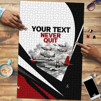 Personalized Tuskegee Airmen Puzzle Red Tails P-51 Mustang WWII Aviation Never Quit