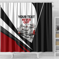 Personalized Tuskegee Airmen Shower Curtain Red Tails P-51 Mustang WWII Aviation Never Quit