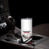 Personalized Tuskegee Airmen Skinny Tumbler Red Tails P-51 Mustang WWII Aviation Never Quit