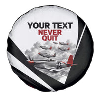 Personalized Tuskegee Airmen Spare Tire Cover Red Tails P-51 Mustang WWII Aviation Never Quit