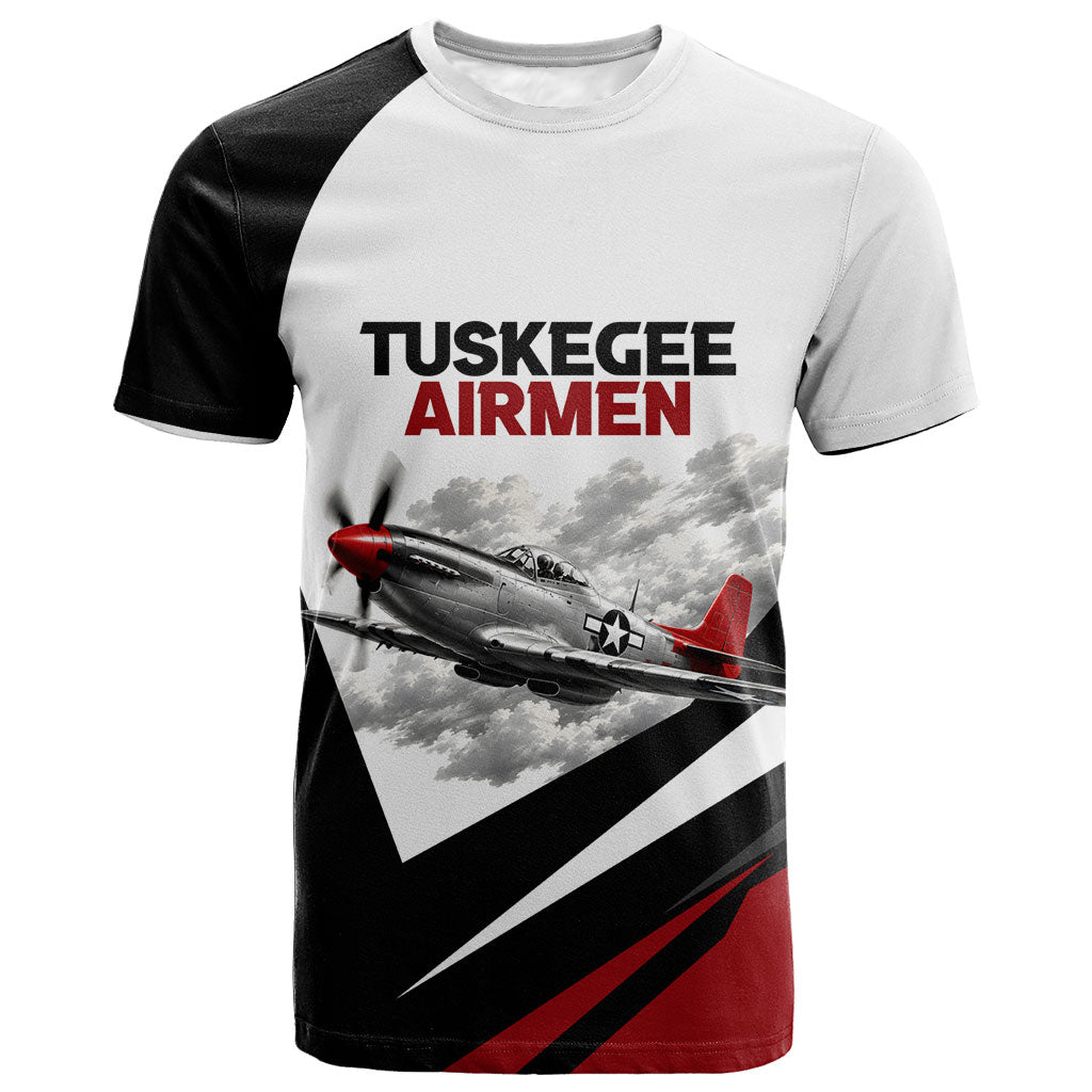 Personalized Tuskegee Airmen T shirt Red Tails P-51 Mustang WWII Aviation Never Quit
