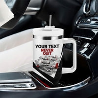 Personalized Tuskegee Airmen Tumbler With Handle Red Tails P-51 Mustang WWII Aviation Never Quit