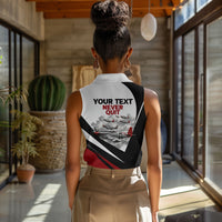 Personalized Tuskegee Airmen Women Sleeveless Polo Shirt Red Tails P-51 Mustang WWII Aviation Never Quit