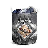 Personalized Tuskegee Airmen Laundry Basket Vintage WWII Aviation History Graphic Art