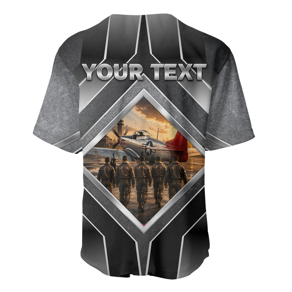 Personalized Tuskegee Airmen Baseball Jersey Vintage WWII Aviation History Graphic Art