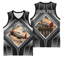 Personalized Tuskegee Airmen Basketball Jersey Vintage WWII Aviation History Graphic Art