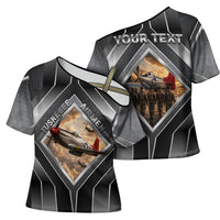 Personalized Tuskegee Airmen Cross Shoulder Shirt Vintage WWII Aviation History Graphic Art