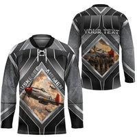 Personalized Tuskegee Airmen Hockey Jersey Vintage WWII Aviation History Graphic Art