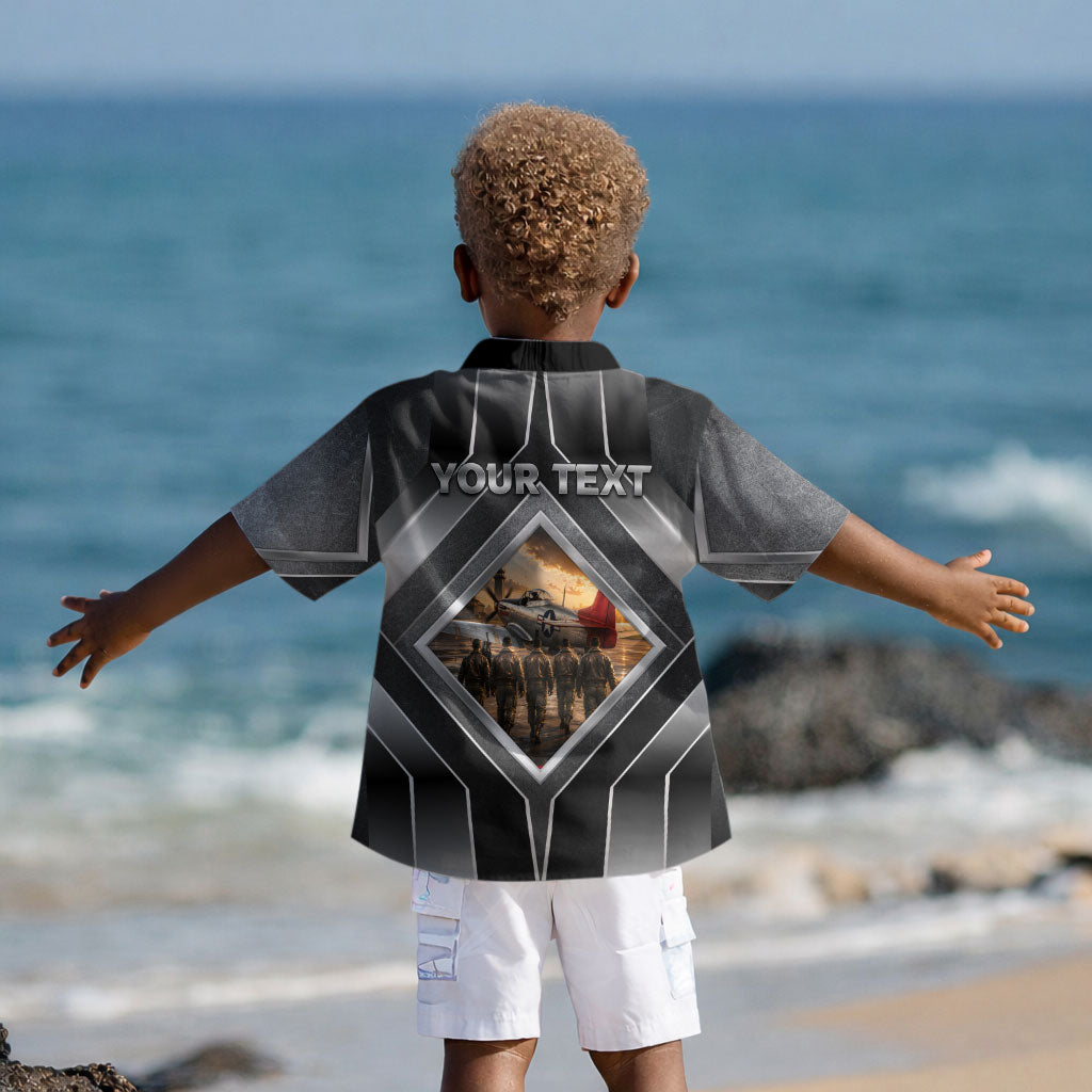 Personalized Tuskegee Airmen Kid Hawaiian Shirt Vintage WWII Aviation History Graphic Art