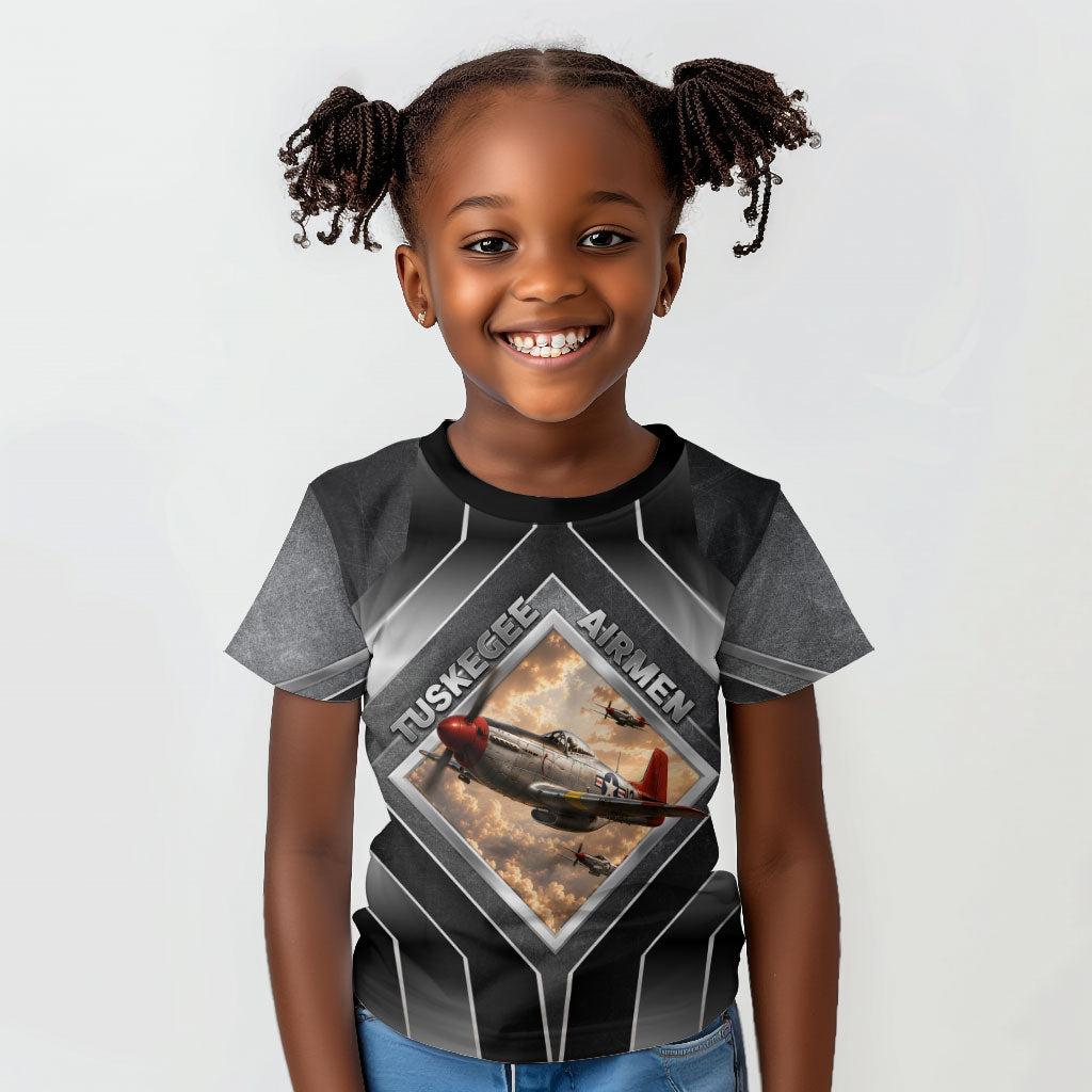 Personalized Tuskegee Airmen Kid T shirt Vintage WWII Aviation History Graphic Art
