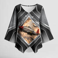 Personalized Tuskegee Airmen Kimono Sleeve Blouse Vintage WWII Aviation History Graphic Art