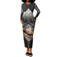Personalized Tuskegee Airmen Long Sleeve Bodycon Dress Vintage WWII Aviation History Graphic Art